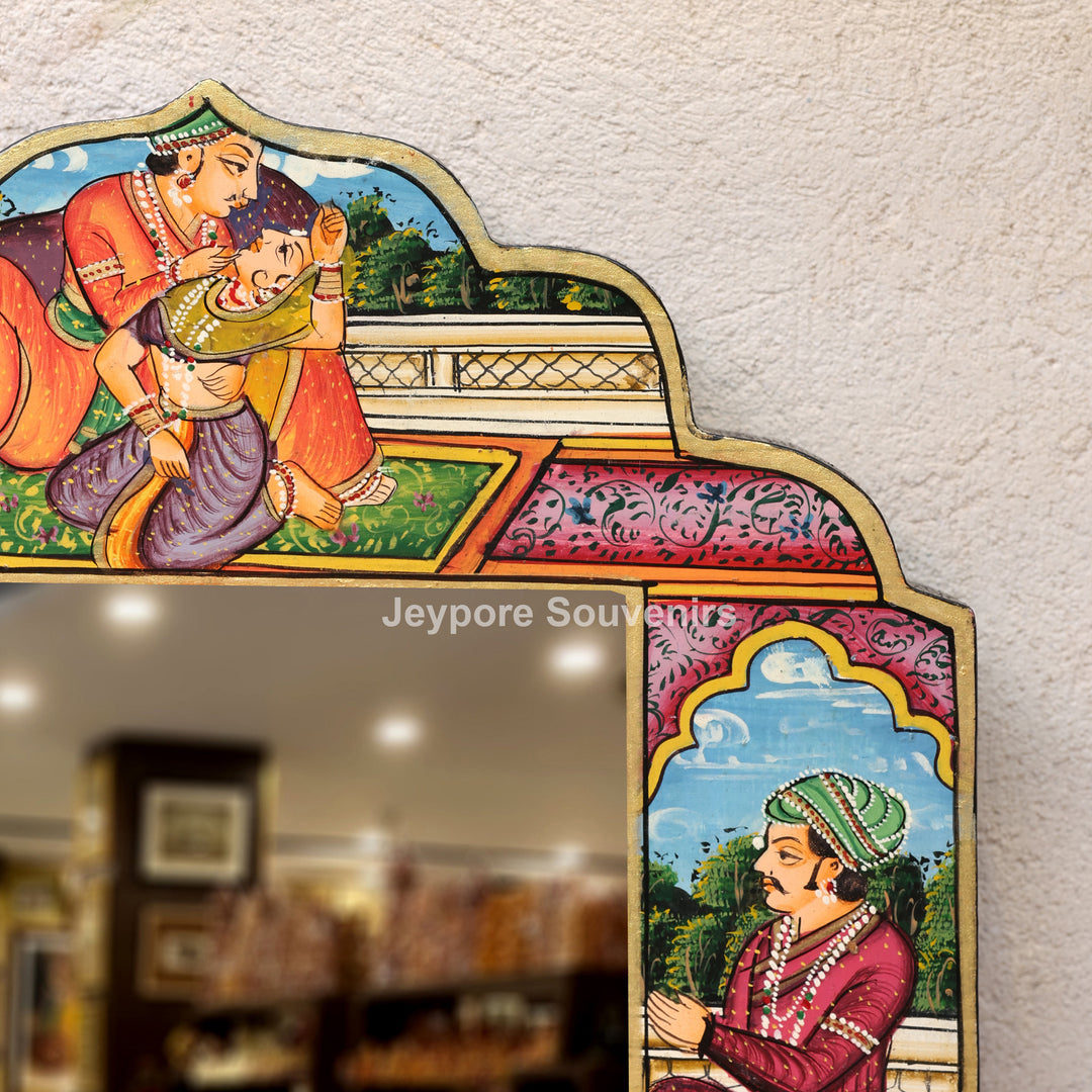 Handcrafted Royal Romance Wooden Jharokha Mirror