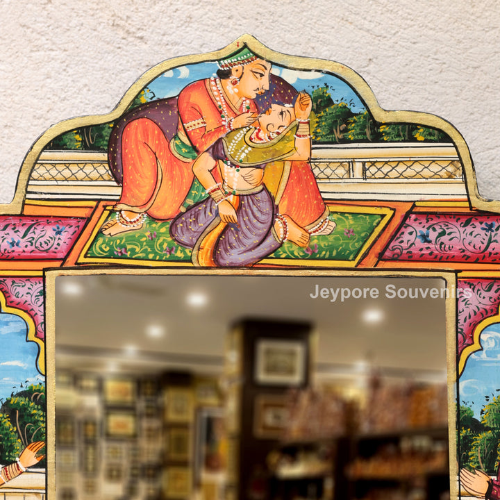 Handcrafted Royal Romance Wooden Jharokha Mirror