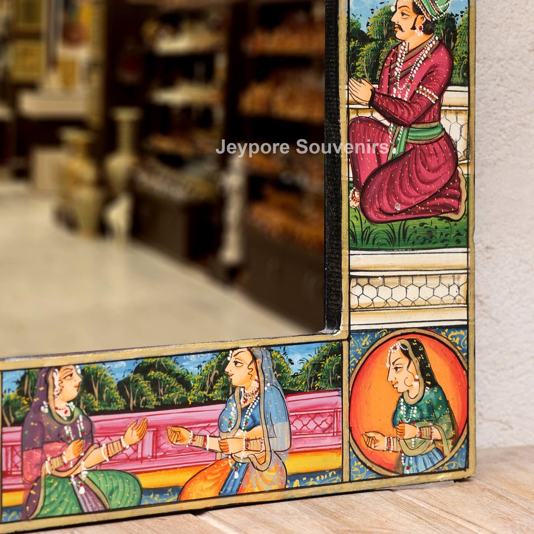 Handcrafted Royal Romance Wooden Jharokha Mirror