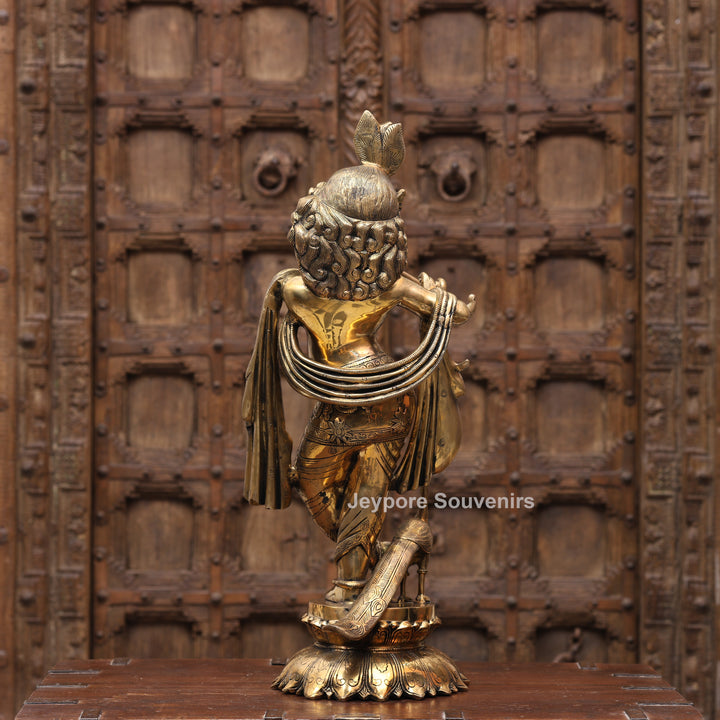 26" Handcrafted Brass Radha Krishna Idol Pair