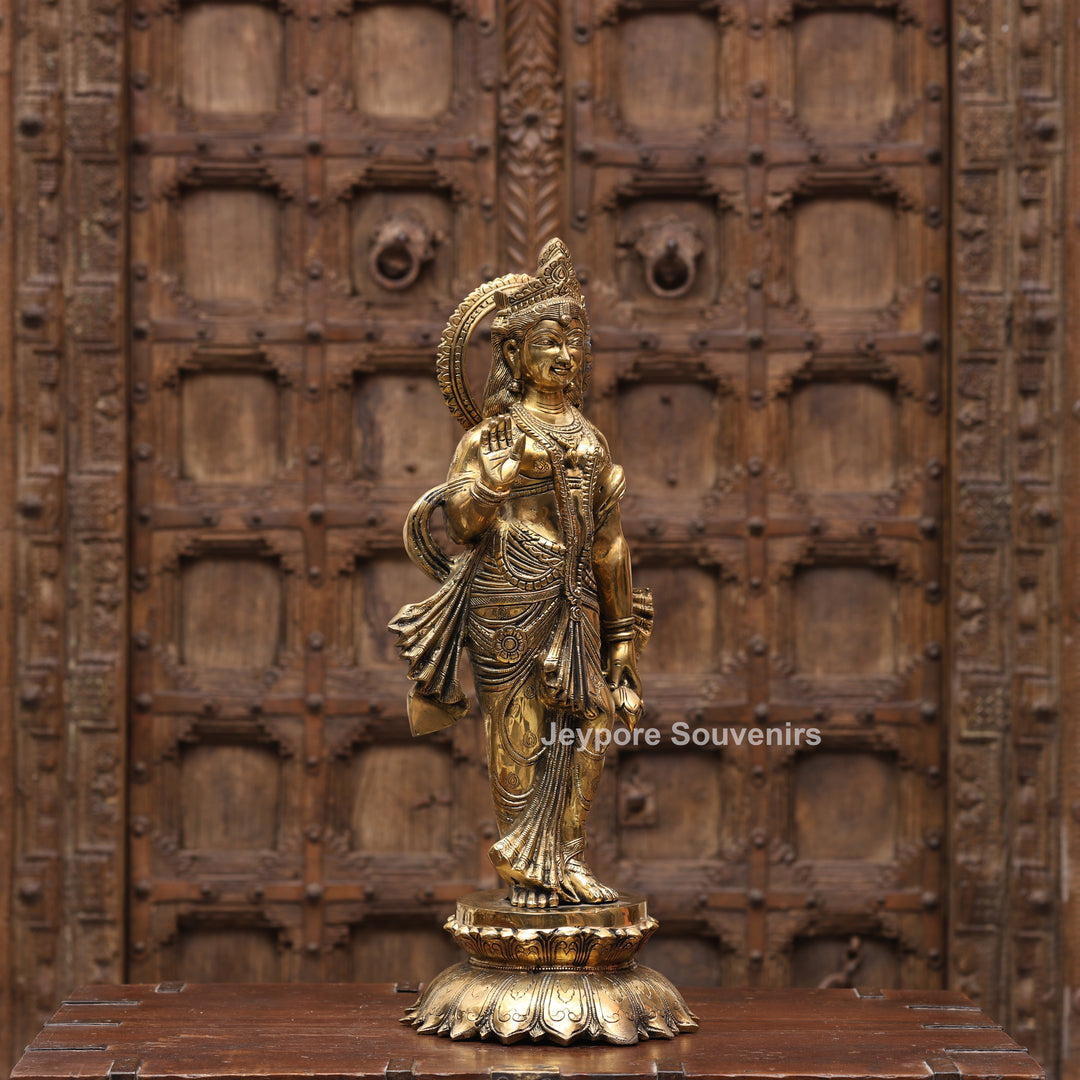 26" Handcrafted Brass Radha Krishna Idol Pair