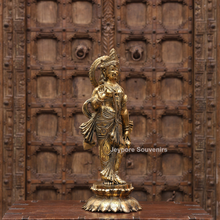 26" Handcrafted Brass Radha Krishna Idol Pair