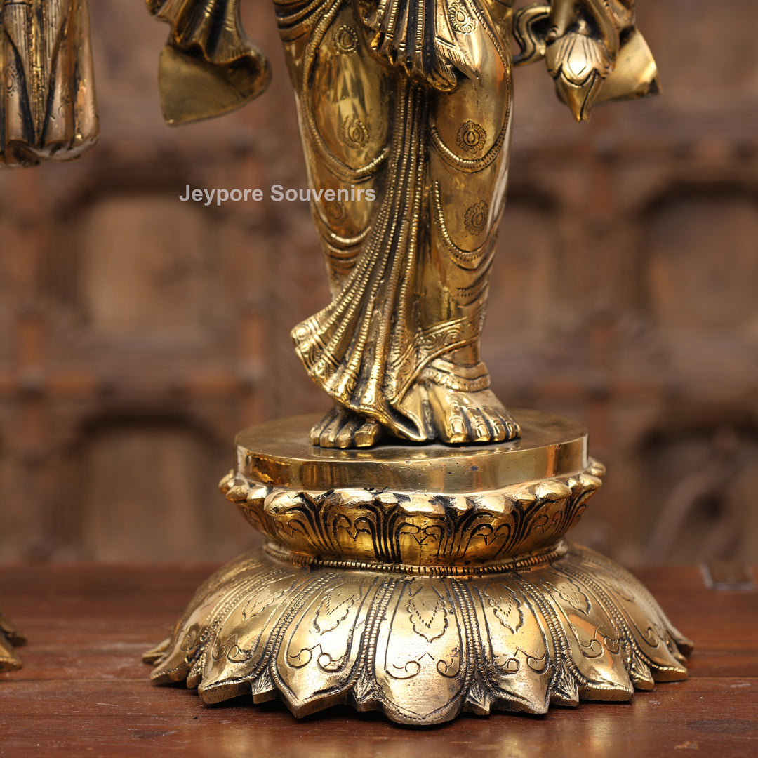 26" Handcrafted Brass Radha Krishna Idol Pair