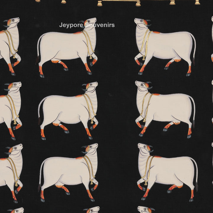 Pichwai Krishna with Sacred Cows – Hand-Painted Art