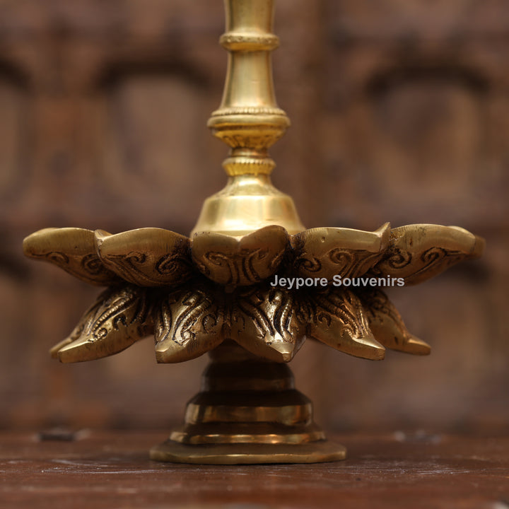 14" Handcrafted Brass Dancing Ganesha Diya Lamp