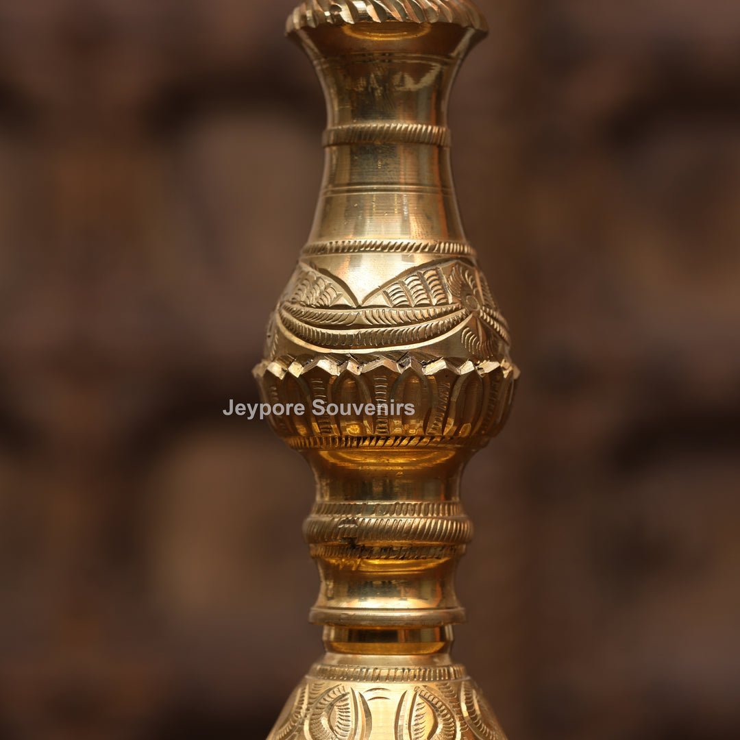 14" Handcrafted Brass Peacock Oil Lamp
