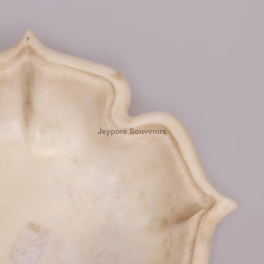 Handcrafted White Marble Lotus Urli Bowl