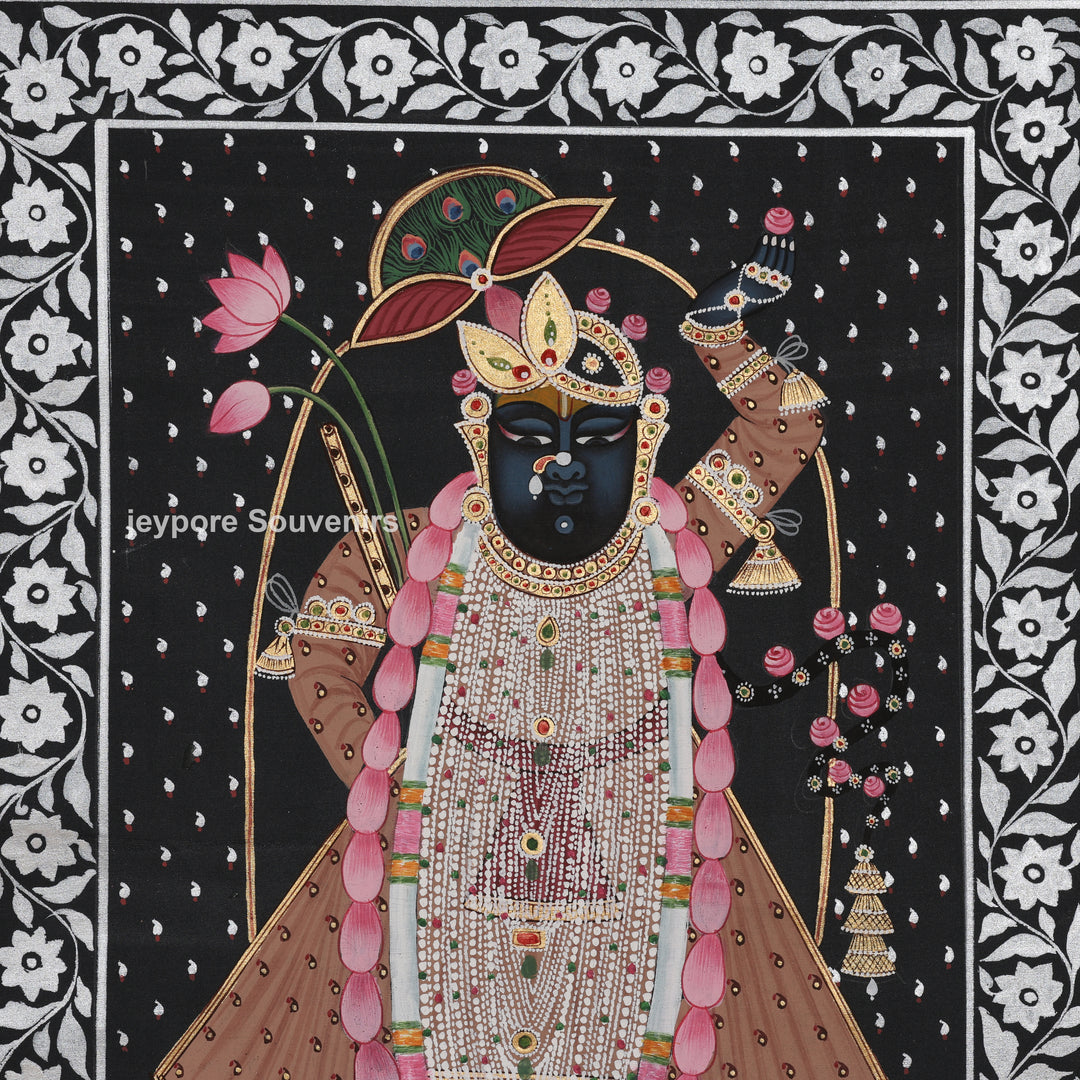 Srinathji Temple Darshan - Hand-Painted Pichwai