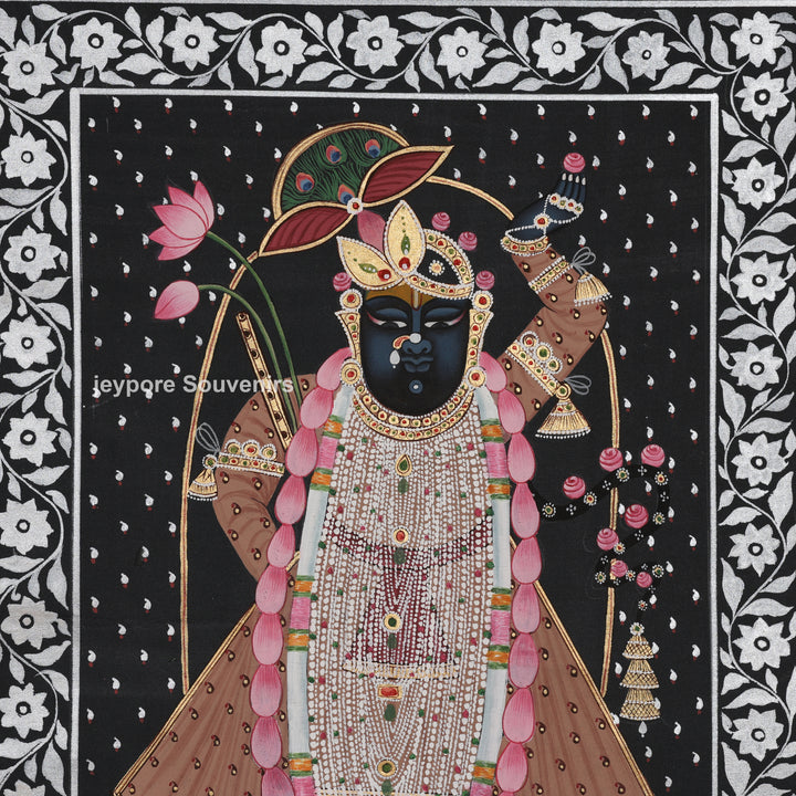 Srinathji Temple Darshan - Hand-Painted Pichwai