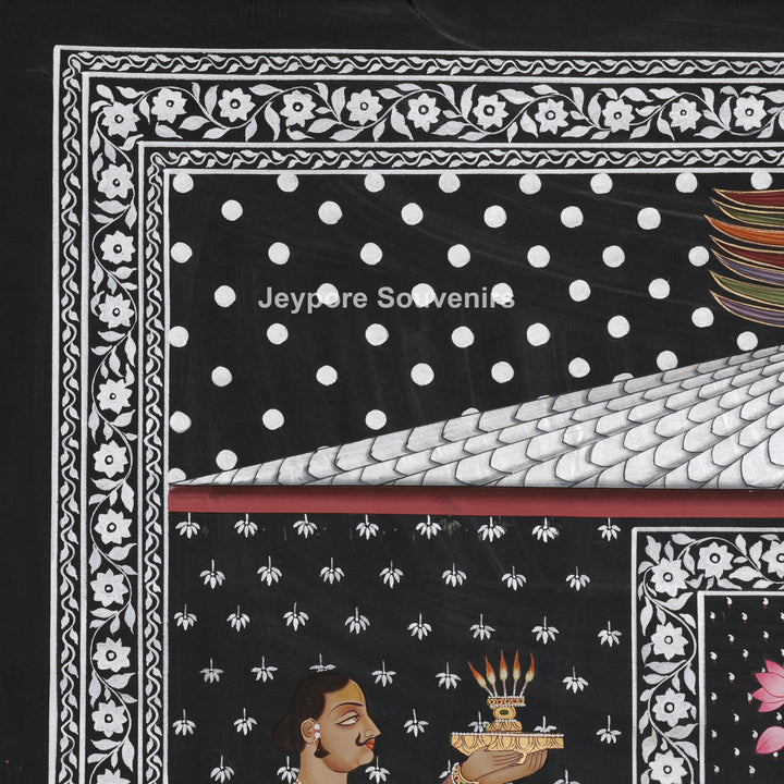 Srinathji Temple Darshan - Hand-Painted Pichwai