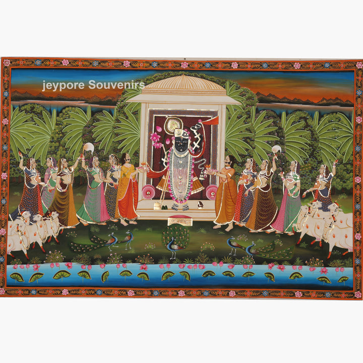 Shrinathji Divine Leela – Hand-Painted Pichwai