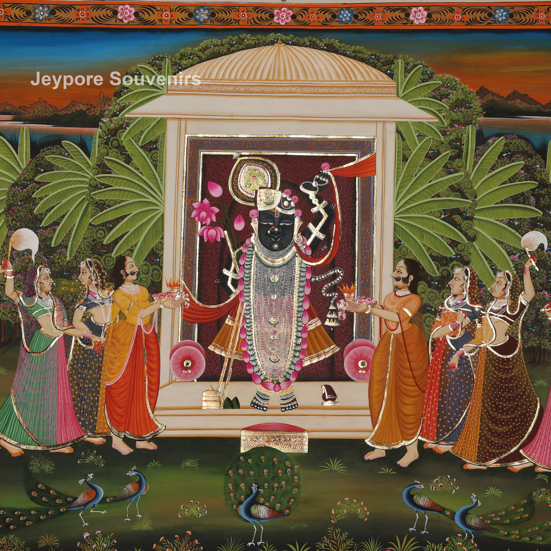 Shrinathji Divine Leela – Hand-Painted Pichwai