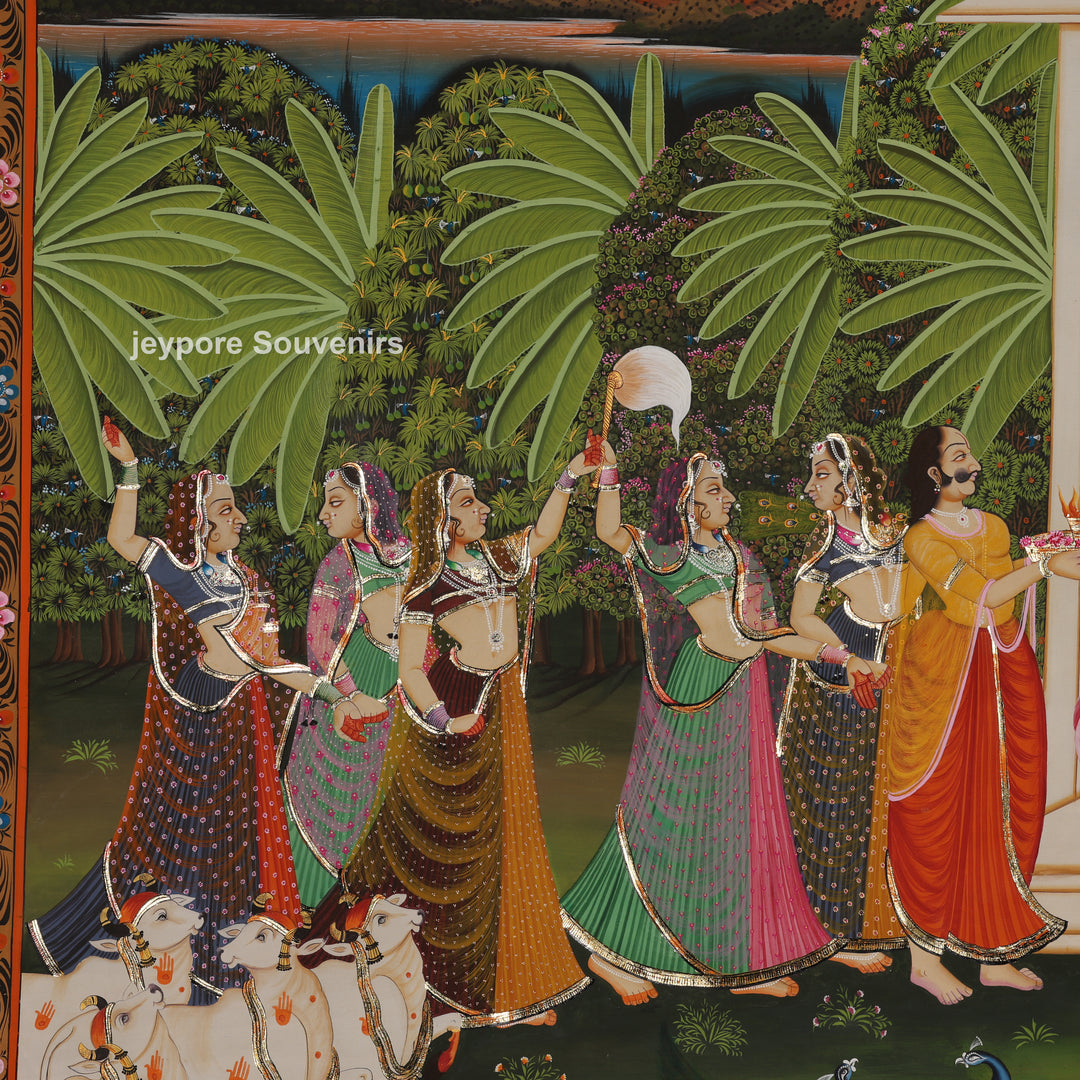 Shrinathji Divine Leela – Hand-Painted Pichwai