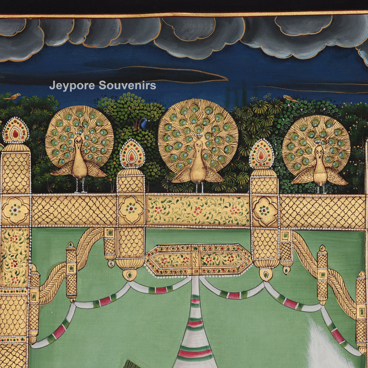 Couple on a Garden Swing - Hand-Painted Painting