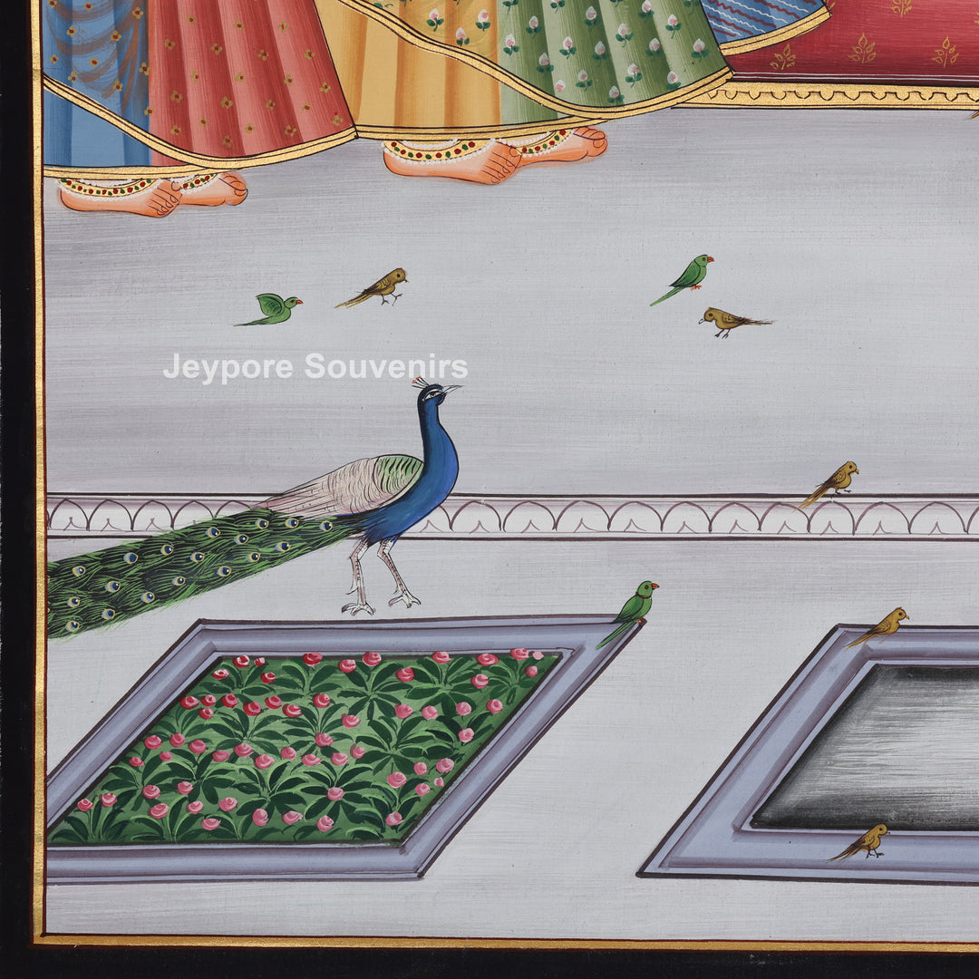 Couple on a Garden Swing - Hand-Painted Painting