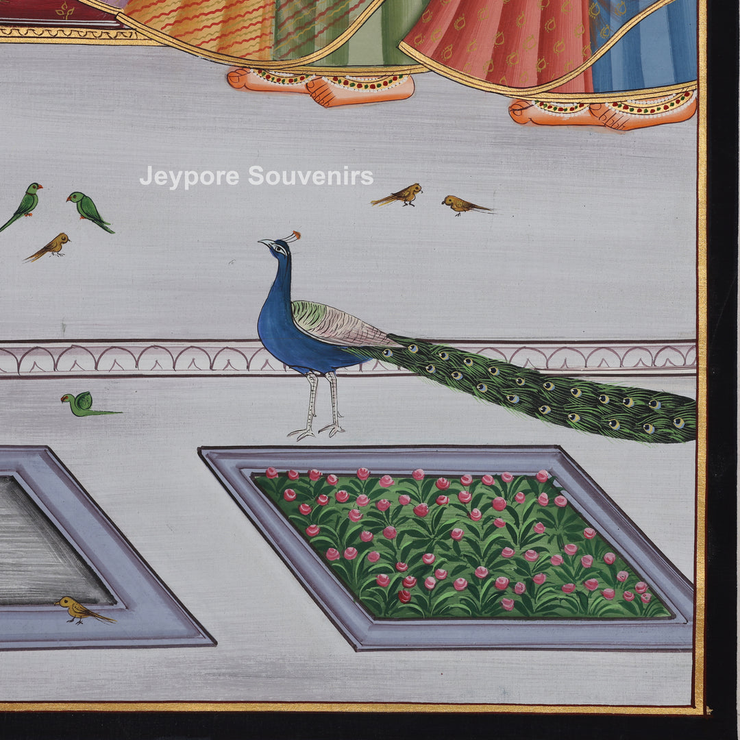 Couple on a Garden Swing - Hand-Painted Painting