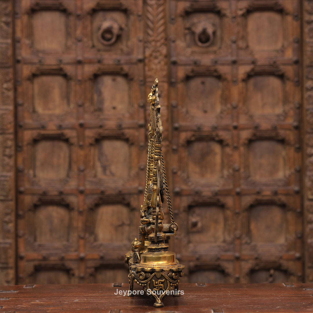 Handcrafted Brass Ganesha Jhula Statue for Home Temple &amp; Décor