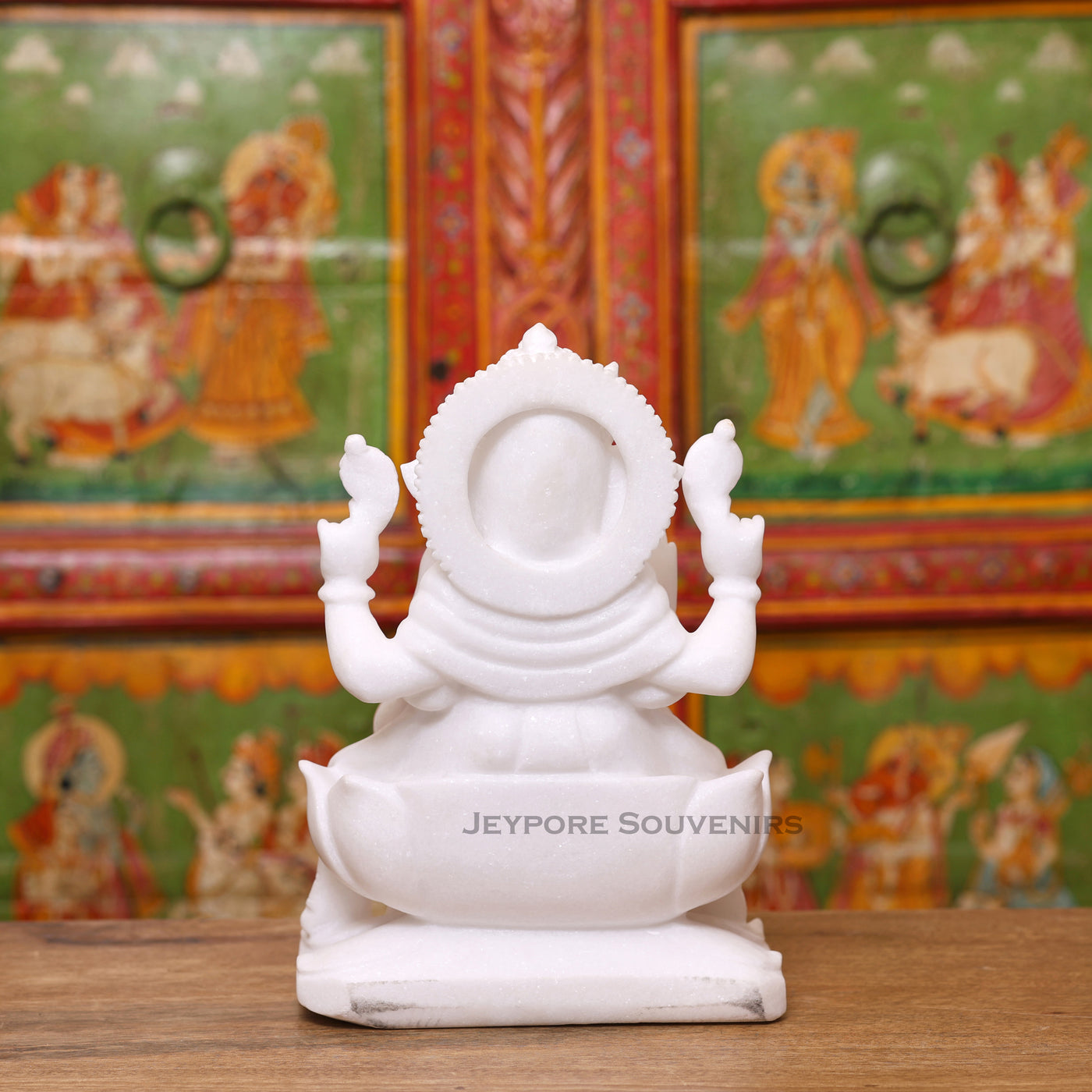 12" Handcrafted Pure White Marble Lord Ganesha Murti for Home & Office Décor