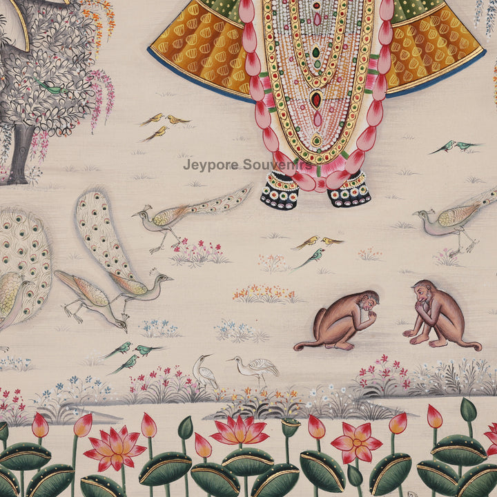 Shrinath Ji Pichwai Painting on Silk | Traditional Nathdwara Art