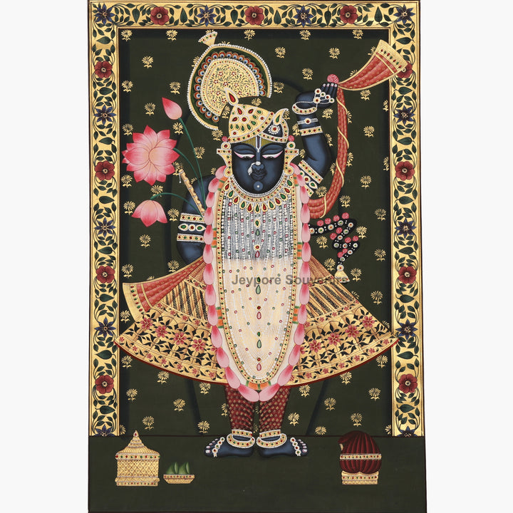 Handcrafted Pichwai Shrinathji Painting on Silk