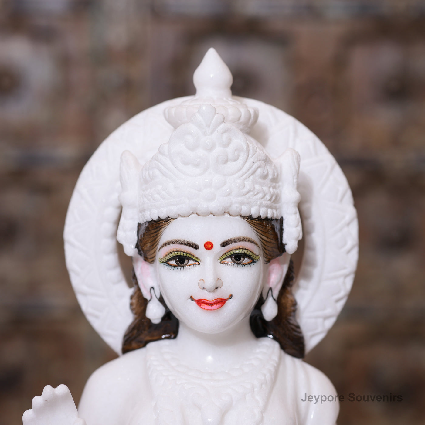 24" Pure White Marble Radha Krishna Sculpture Pair