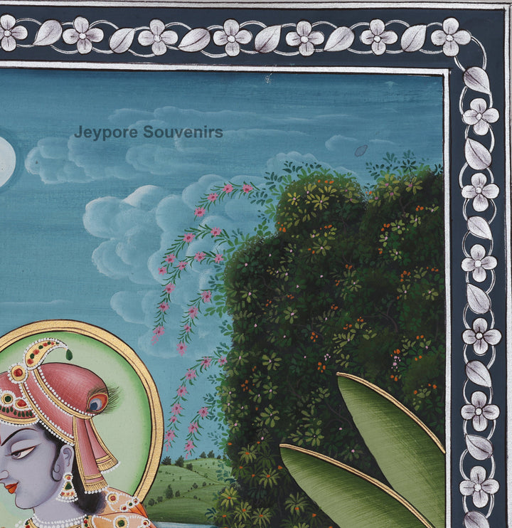 Handcrafted Pichwai Radha Krishna Painting on Pure Silk