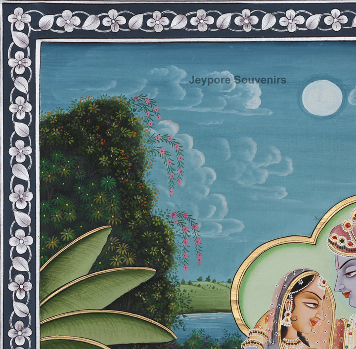 Handcrafted Pichwai Radha Krishna Painting on Pure Silk