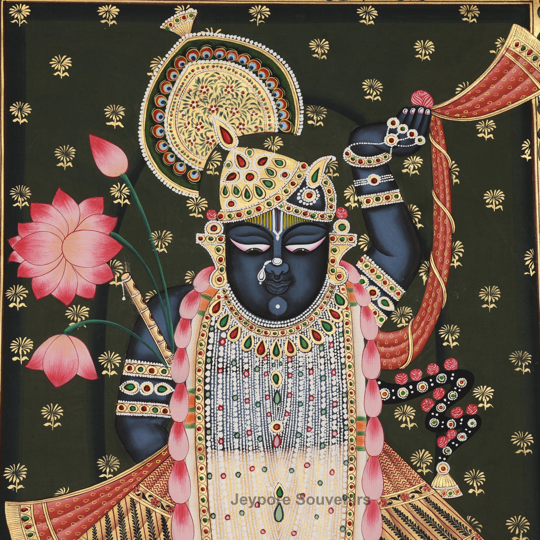 Handcrafted Pichwai Shrinathji Painting on Silk