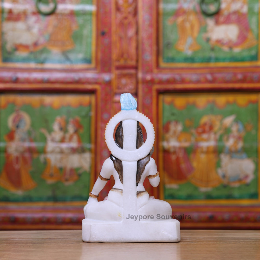 10" Pure White Marble Lord Shiva Murti