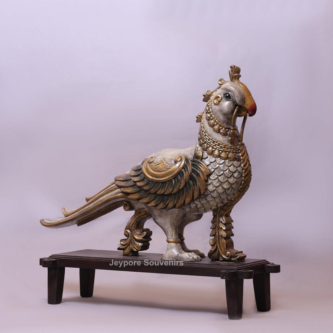 41" Handcrafted Wooden Annapakshi Statue