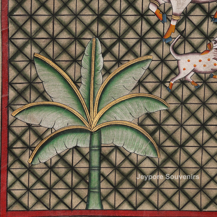 Handcrafted Pichwai Cow Painting on Cotton Cloth