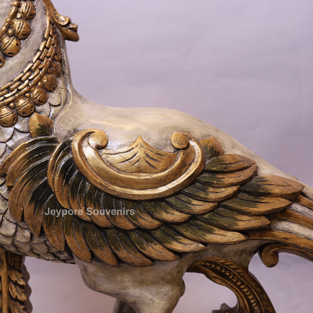 41" Handcrafted Wooden Annapakshi Statue