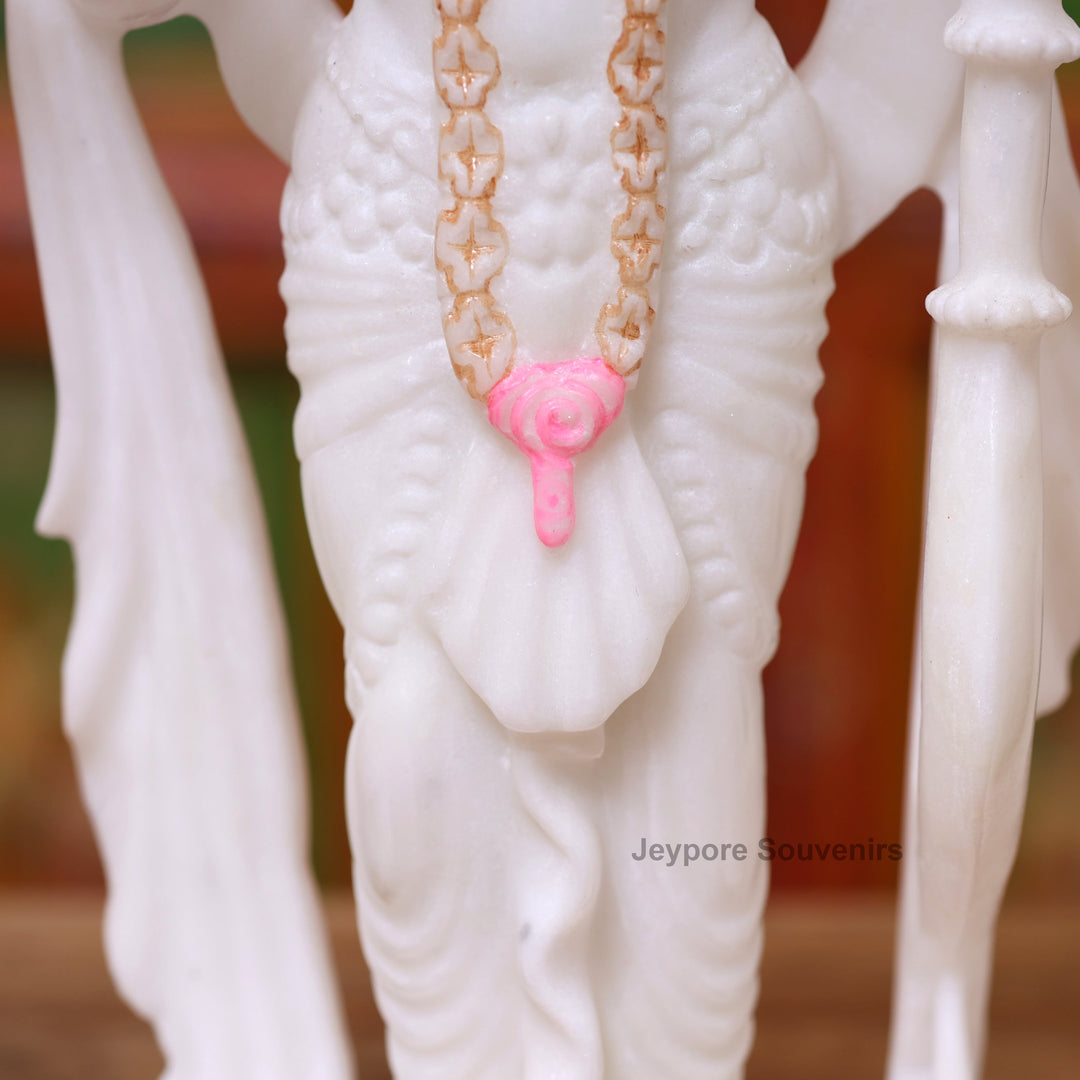 12" Pure White Marble Lord Rama, Lakshman, Sita And Hanuman Statue Pair