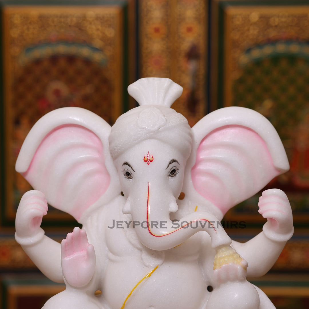 13" Handmade Ganesha Murti for Home Temple, Pooja &amp; Décor