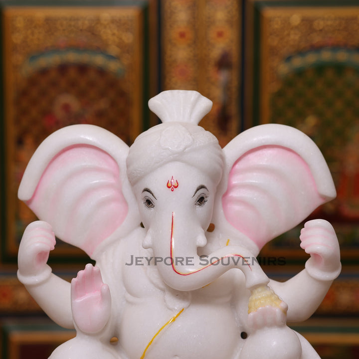 13" Handmade Ganesha Murti for Home Temple, Pooja &amp; Décor