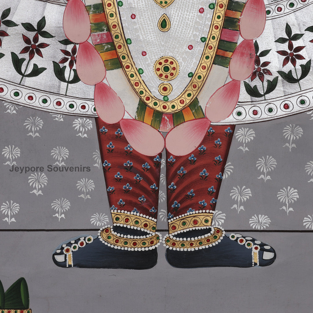 Shrinathji Pichwai Painting With Lotus on Silk