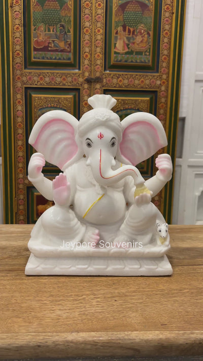 13" Handmade Ganesha Murti for Home Temple, Pooja & Décor