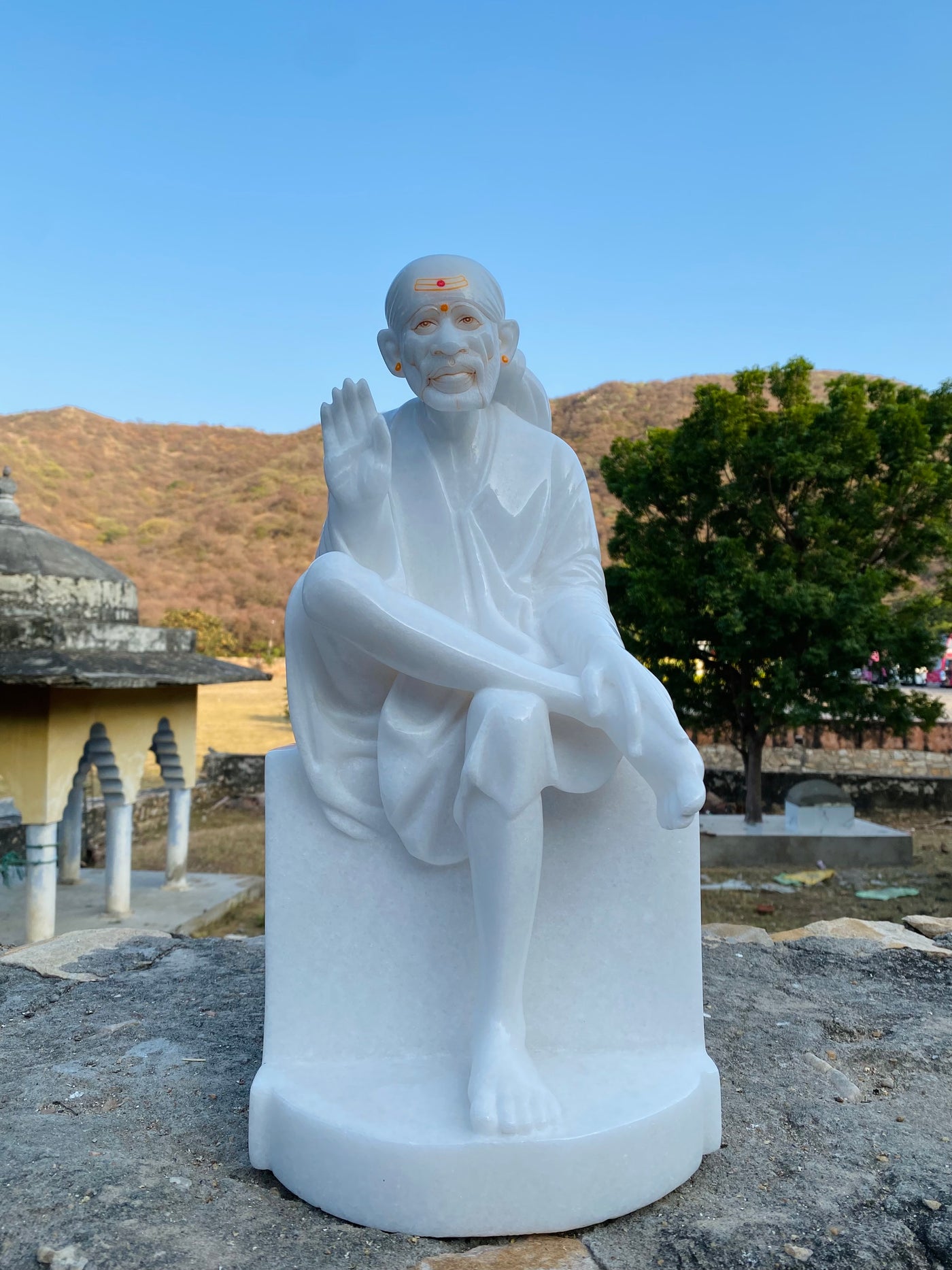 White marble Sai Baba Statue