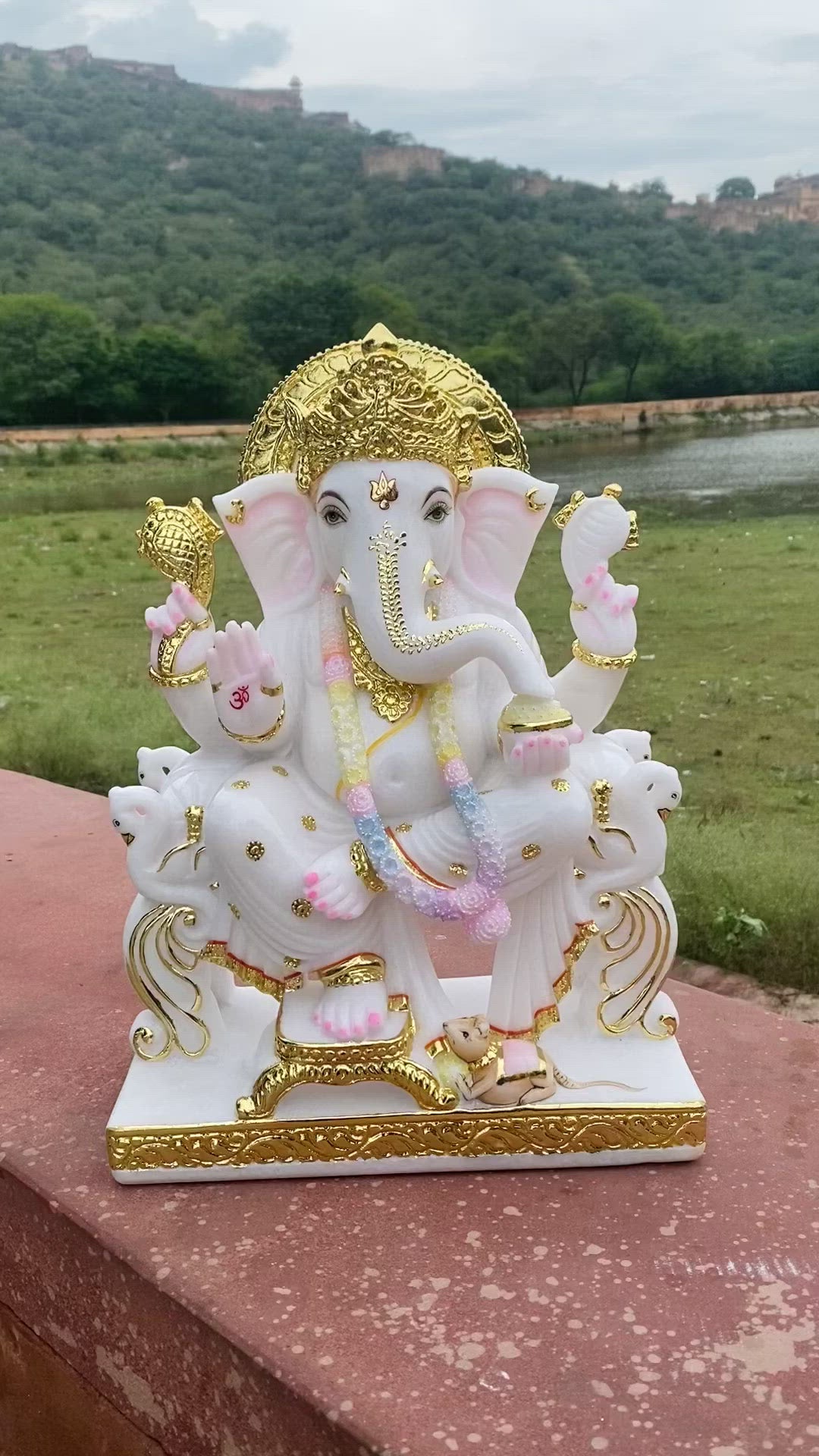 Marble Lord Ganesha Idol in 18 inches