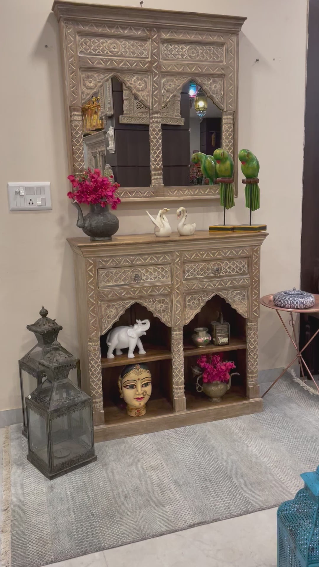 Natural distressed console table