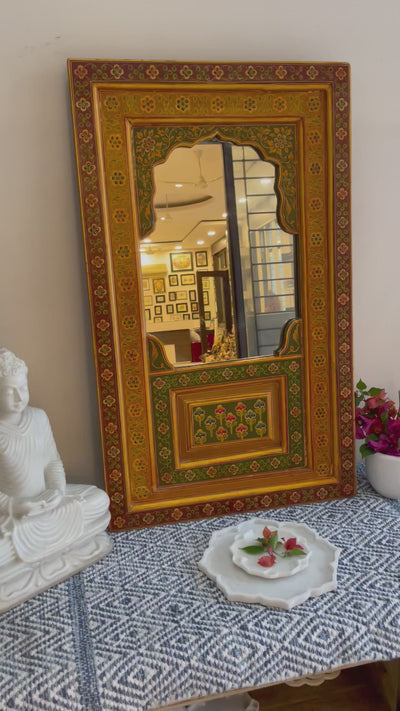 Hand painted Jharokha Frame with mirror