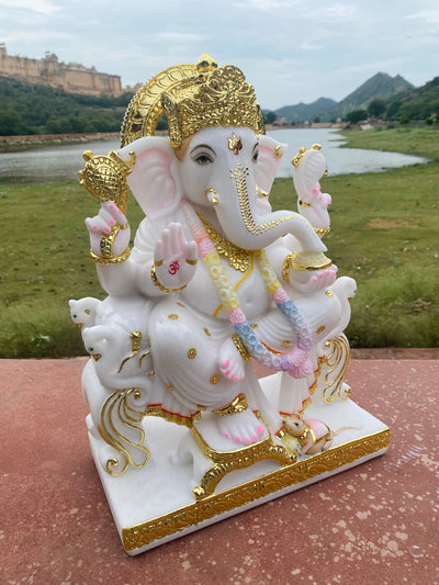 Marble Lord Ganesha Idol in 18 inches