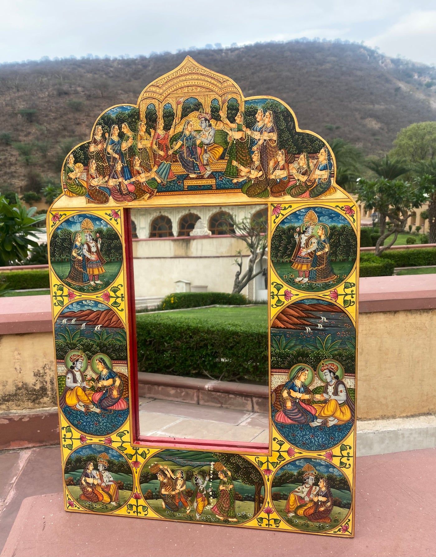 Hand painted Frame Depicting Radha & Krishna