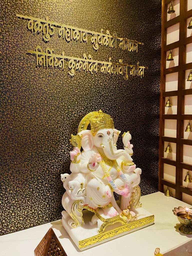 Marble Lord Ganesha Idol in 18 inches