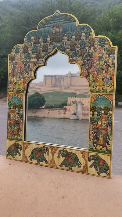 Hand painted Frame Depicting traditional royal wedding procession