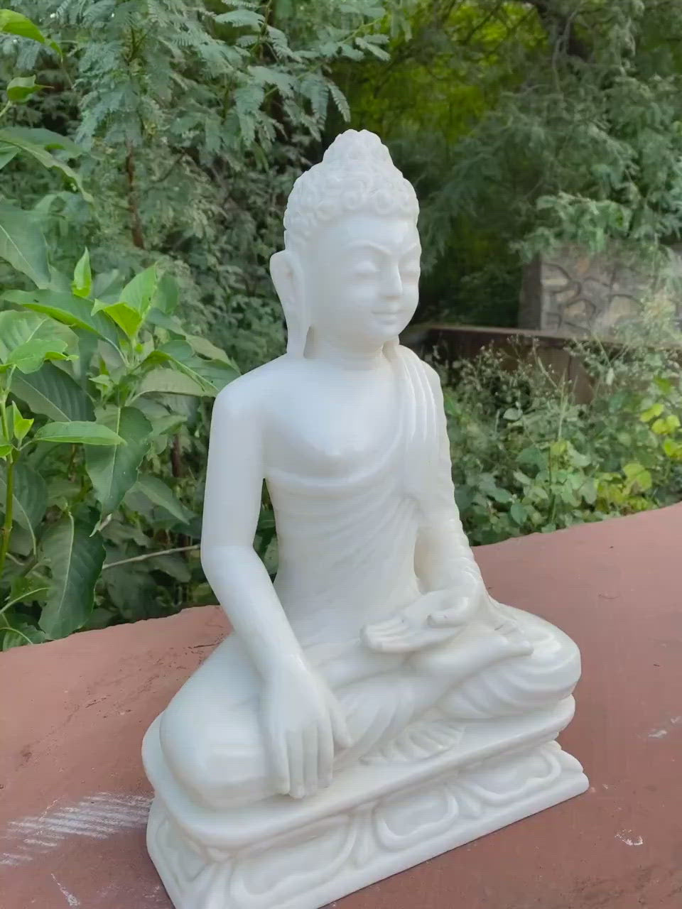 15 inches Meditating Buddha Statue in Marble