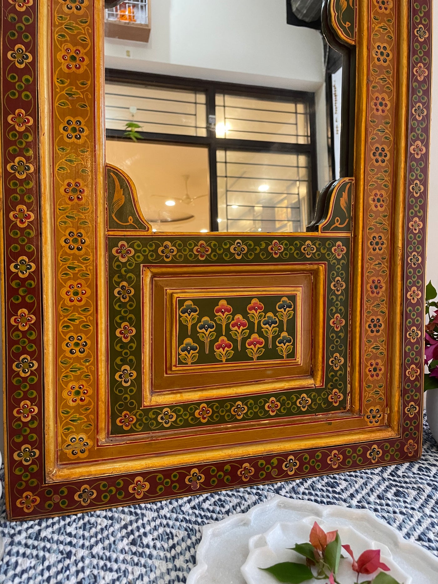 Hand painted Jharokha Frame with mirror