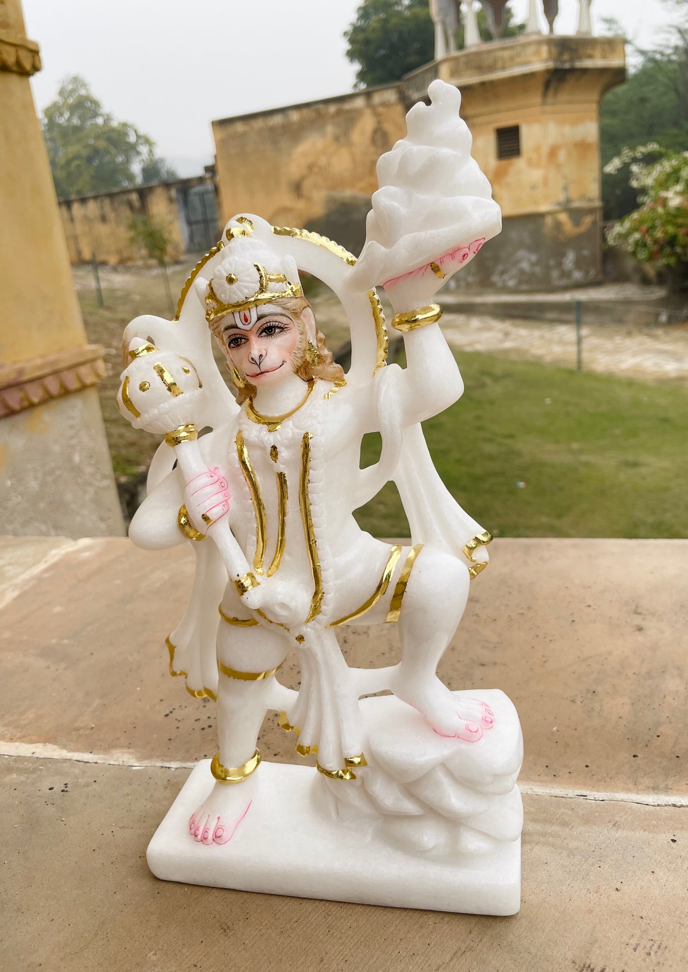 12 inches Marble Hanumanji Statue