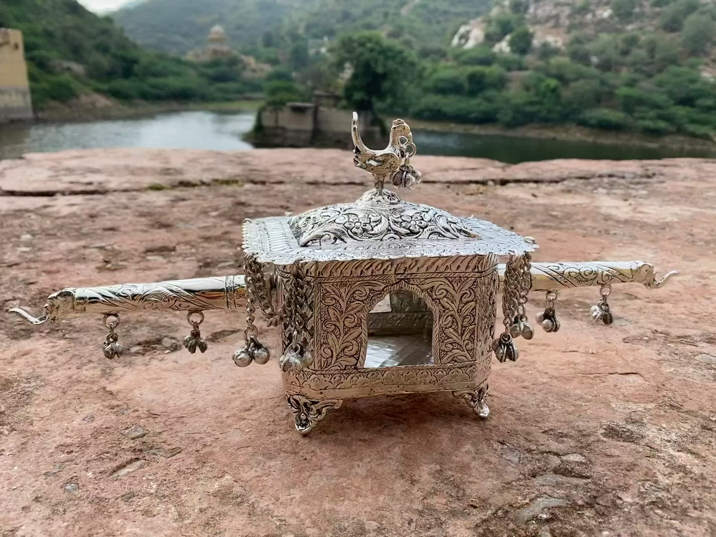 Antique German Silver Palki Palanquin