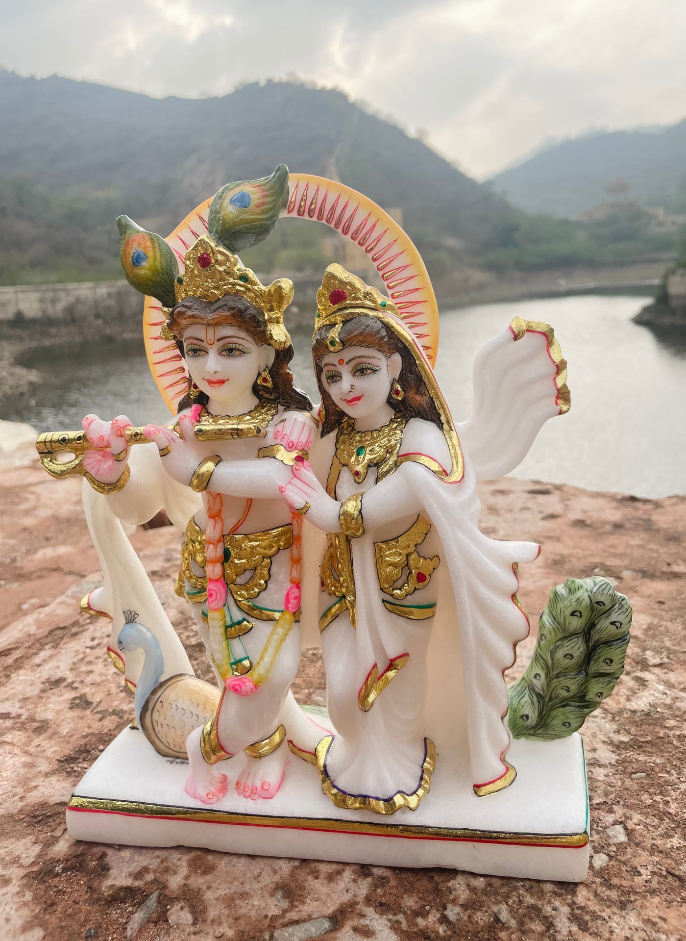 Beautiful Radha Krishna Statue in Marble